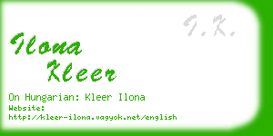 ilona kleer business card